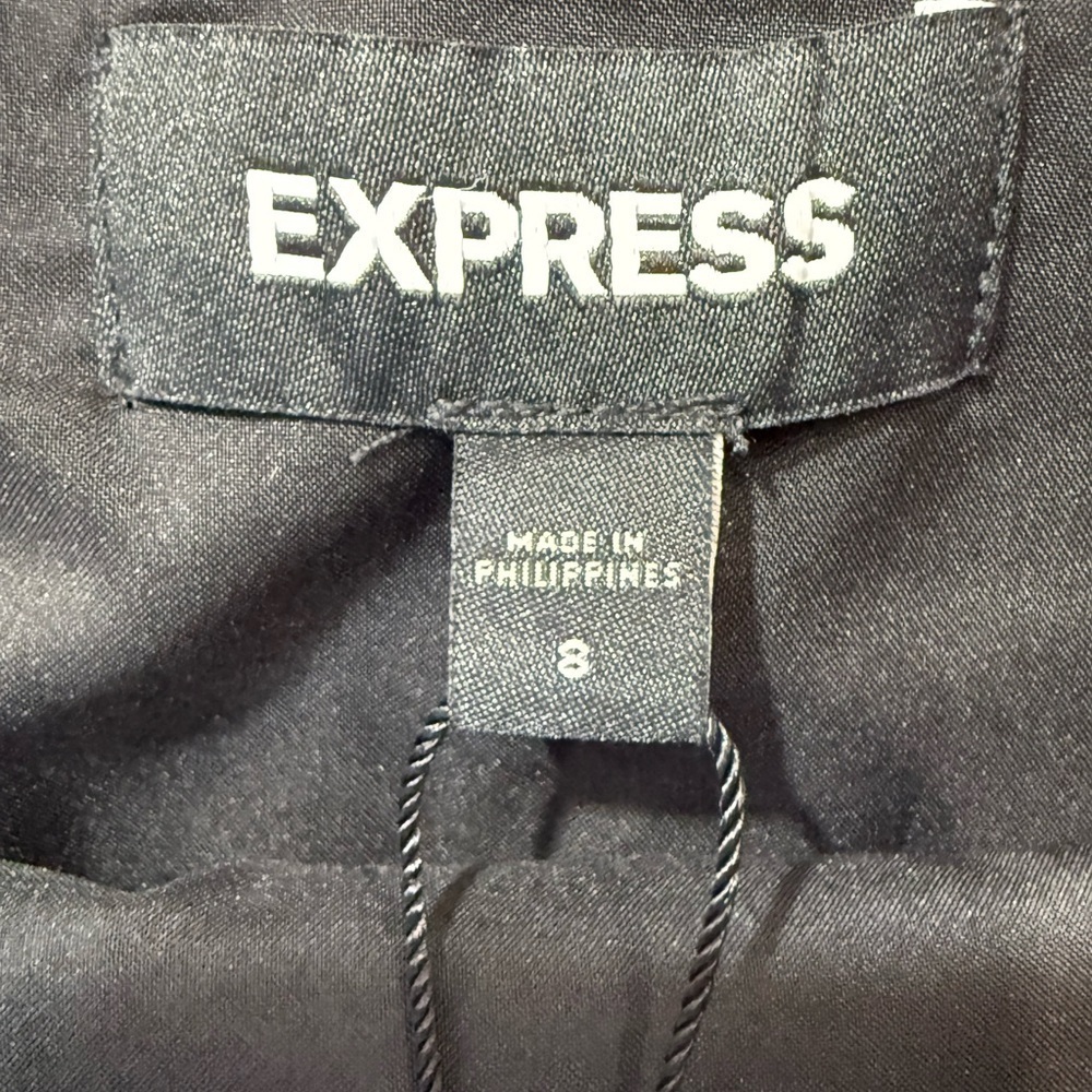 Express Faux Leather Croc Embossed Mini Skirt Side Zip Y2K Vibes Black Size 8 - Picture 6 of 9